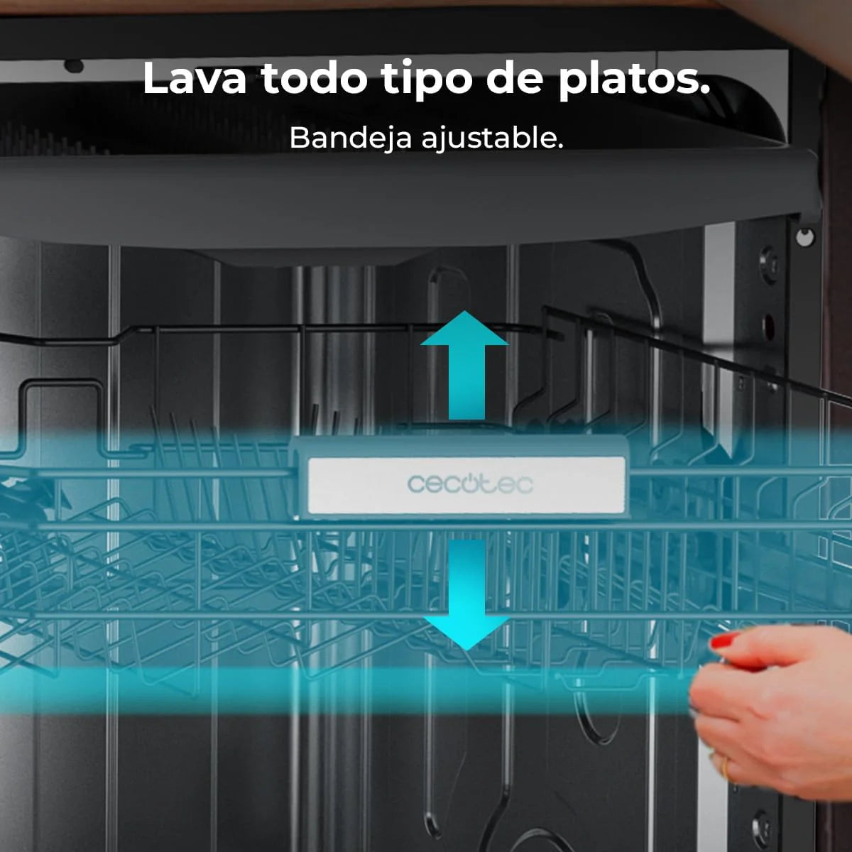 Cecotec Bolero Aguazero 60 cm kompaktowa zmywarka 6320 D, 1900 W, 15 sztućców, 8 programów, wyświetlacz FullColor XXL, Smart Wash, UV Light, Turbo Dry+, AutoClean, Średnie ładowanie, Delay Start