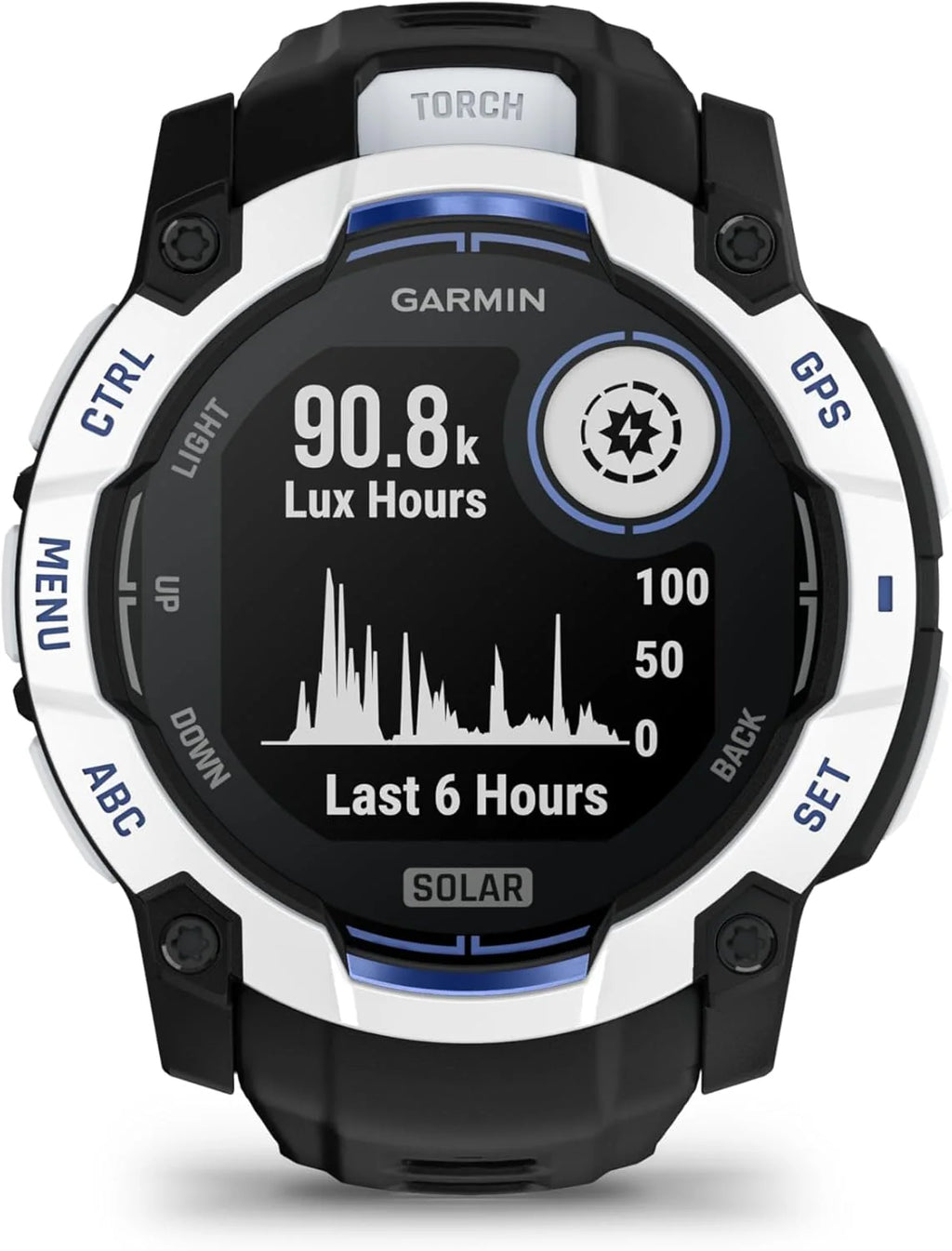 Garmin Instinct 3 SOLAR Wytrzymały Smartwatch GPS, 45 mm, Wbudowane Aplikacje Sportowe i Zdrowotne, Latarka LED, 10ATM, Sunburst