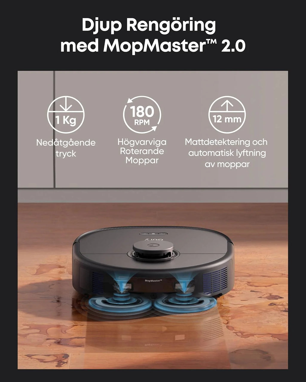 Robot odkurzający eufy X10 Pro Omni z systemem MopMaster 2.0 (8000 Pa), technologią inteligentnej nawigacji iPath, automatycznie opróżniającym się zbiornikiem na kurz o pojemności 2,5 l (Czarny)
