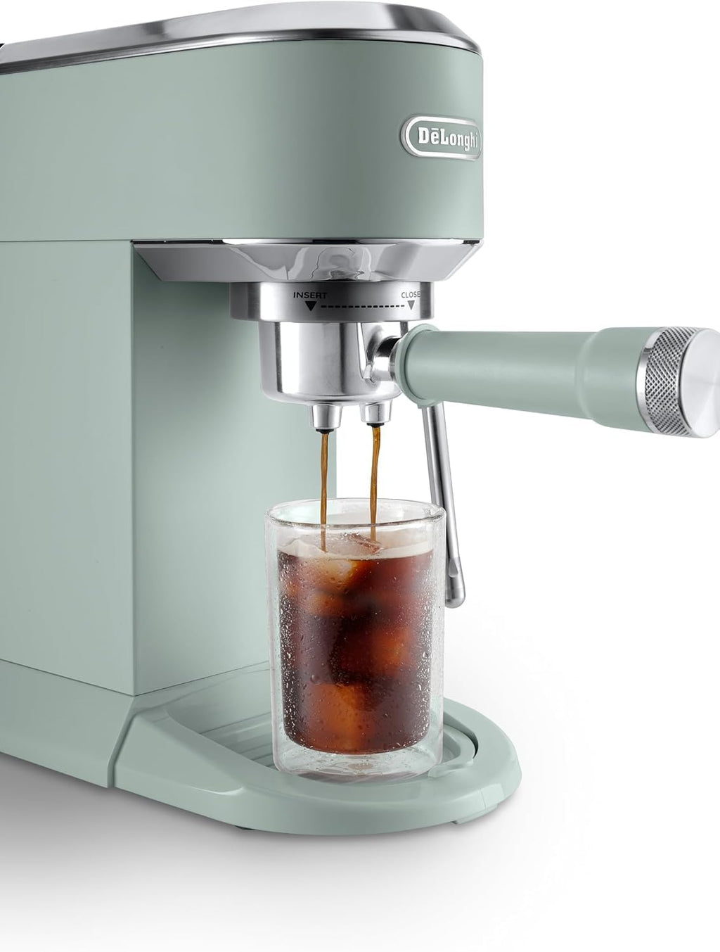 De'Longhi Dedica – Ekspres do kawy ze stali nierdzewnej z pompką do kawy mielonej lub na kapsułki, espresso i cappuccino, zbiornik 1,3 litra, system zapobiegający kapaniu, model EC685.M, kolor metaliczny