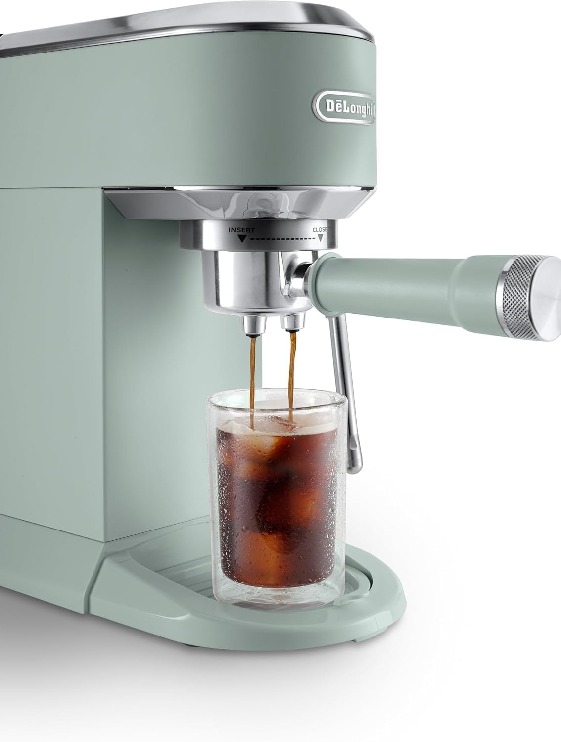 De'Longhi Dedica – Ekspres do kawy ze stali nierdzewnej z pompką do kawy mielonej lub na kapsułki, espresso i cappuccino, zbiornik 1,3 litra, system zapobiegający kapaniu, model EC685.M, kolor metaliczny