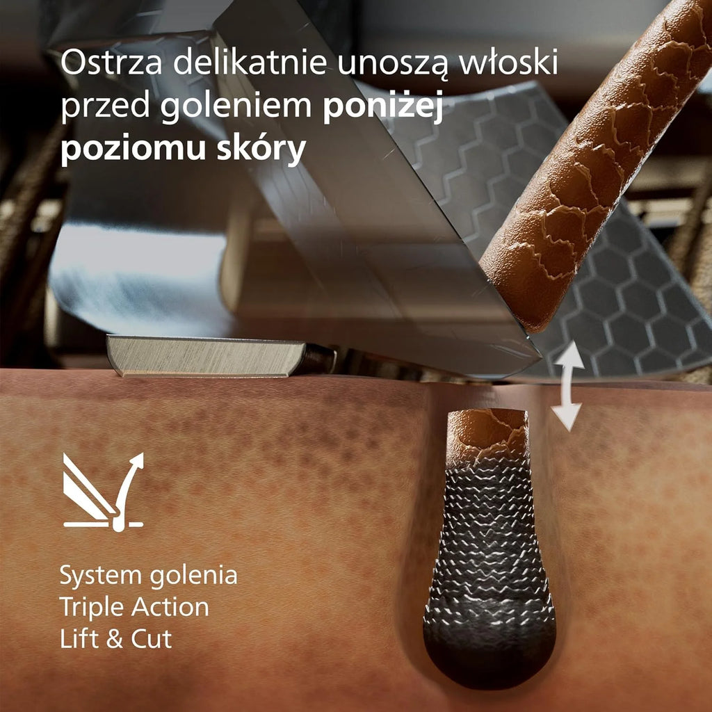 Philips Shaver i9000 Prestige Ultra, golarka elektryczna do golenia na sucho i mokro z technologią Skin IQ Pro, System Triple Lift & Cut, obrotowe 360º ostrza, 5 trybów golenia, Model XP9404/38