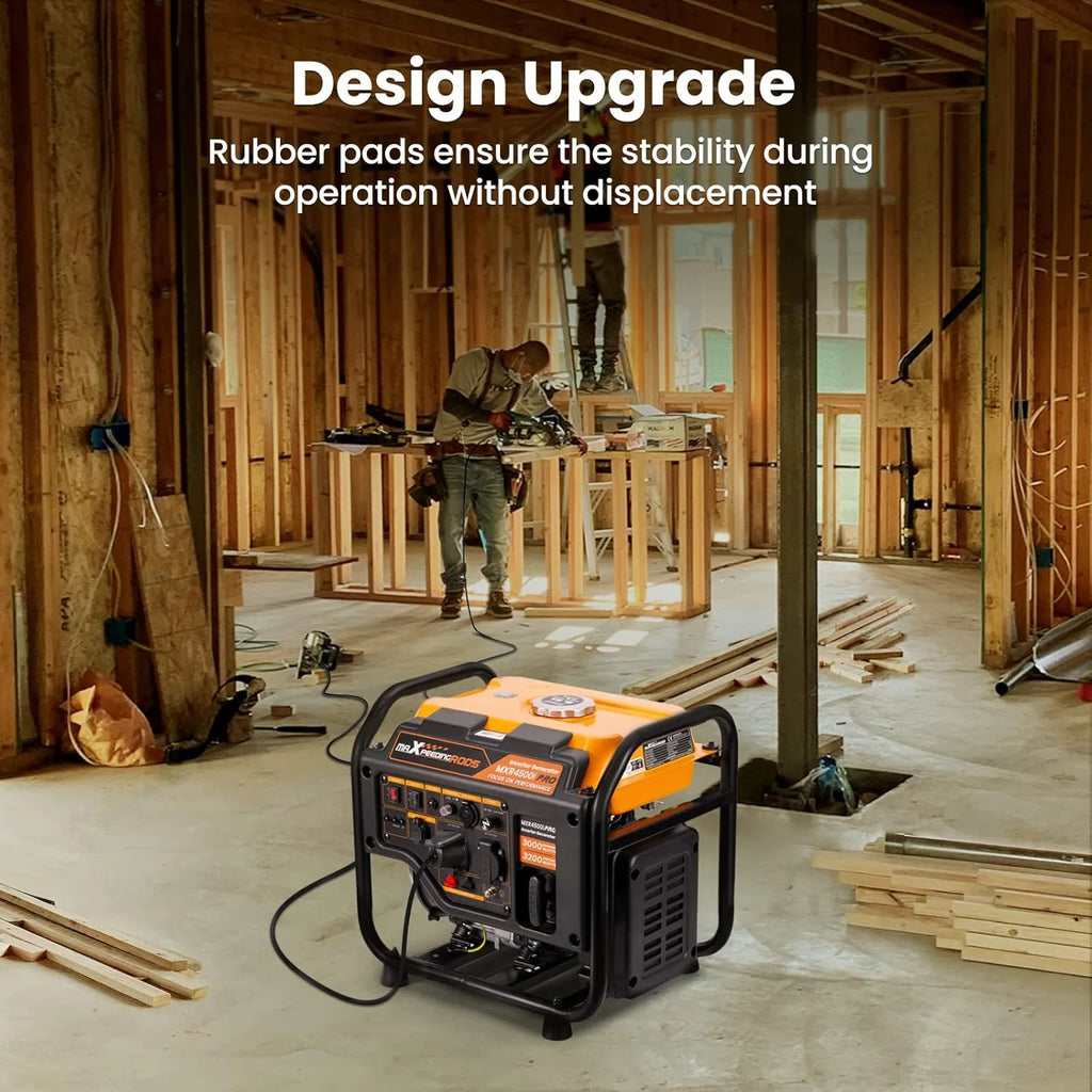 Generator inwerterowy 3200 W, benzynowy, 4-suwowy zasilacz awaryjny z funkcją równoległości, z wyjściami AC/DC/USB do ogrodu, miejsca pracy, domu, garażu i wielu innych