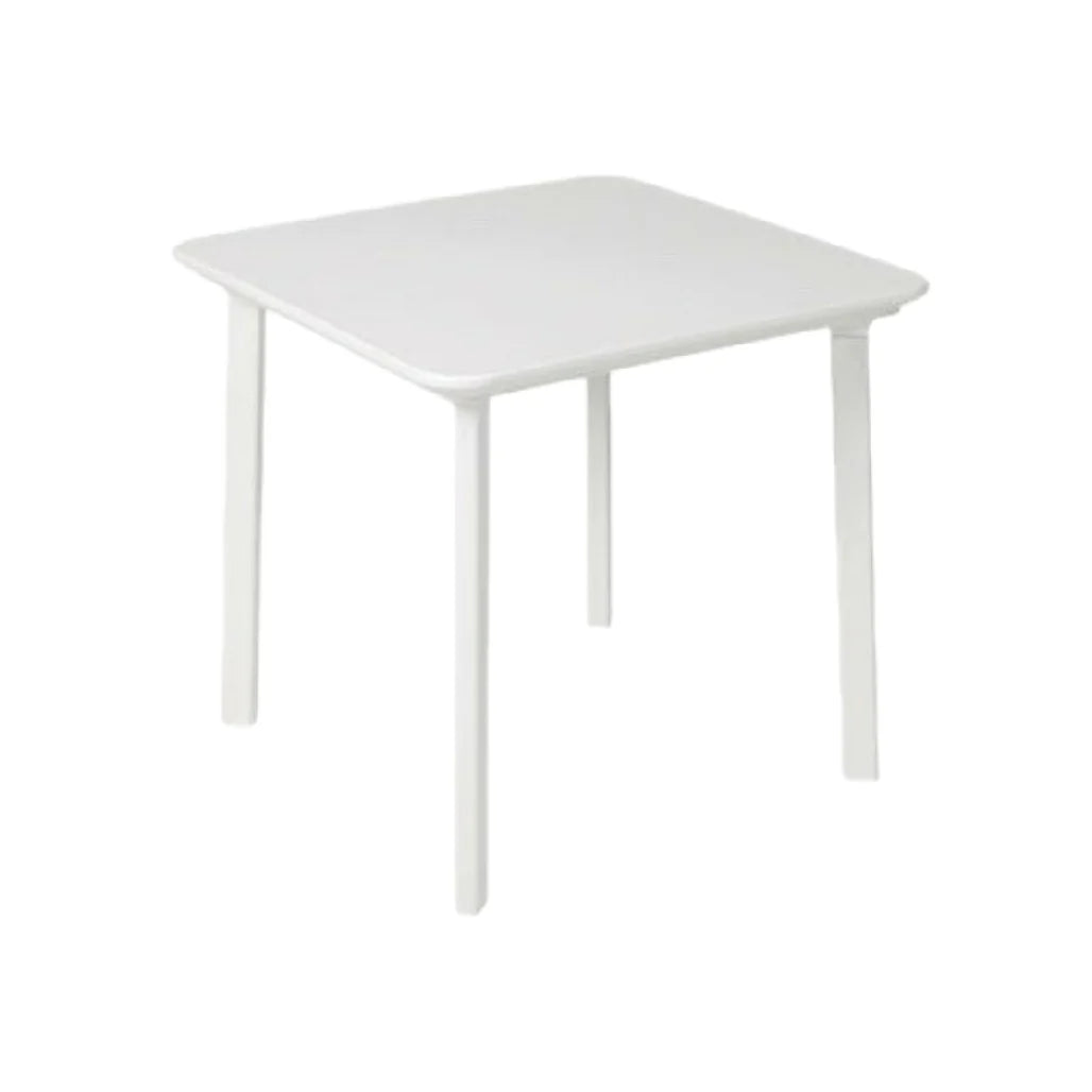 Biały Stół Kwadratowy z Niskimi Nogi – Minimalistyczny Design do Wnętrz