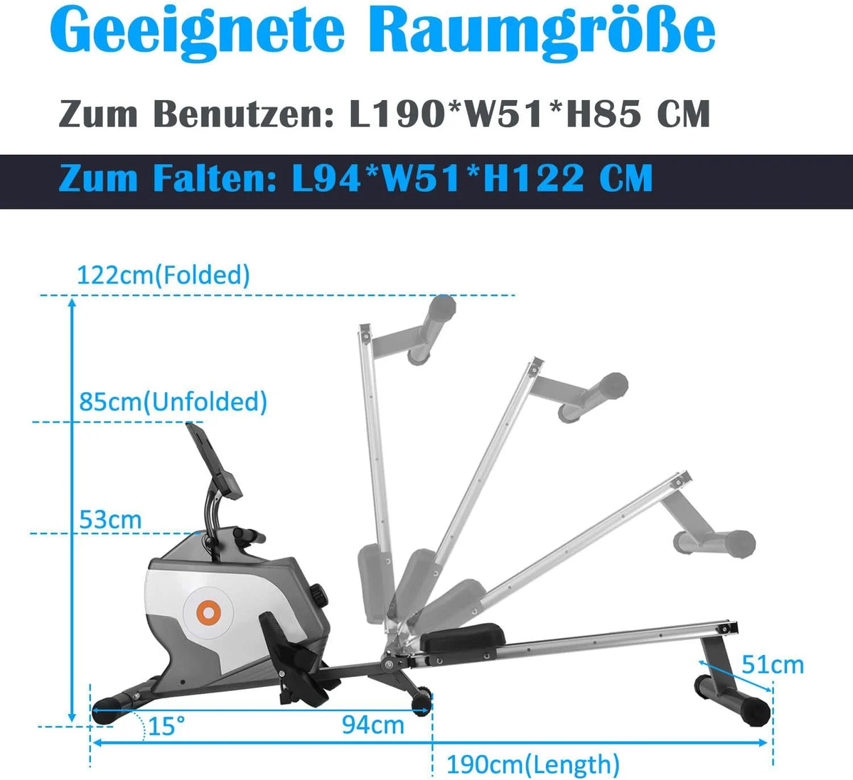 Magnetyczny wioślarz i trening cardio Wioślarz - uchwyt na tablet i wygodna poduszka do siedzenia Składany wioślarz z monitorem LCD do użytku domowego