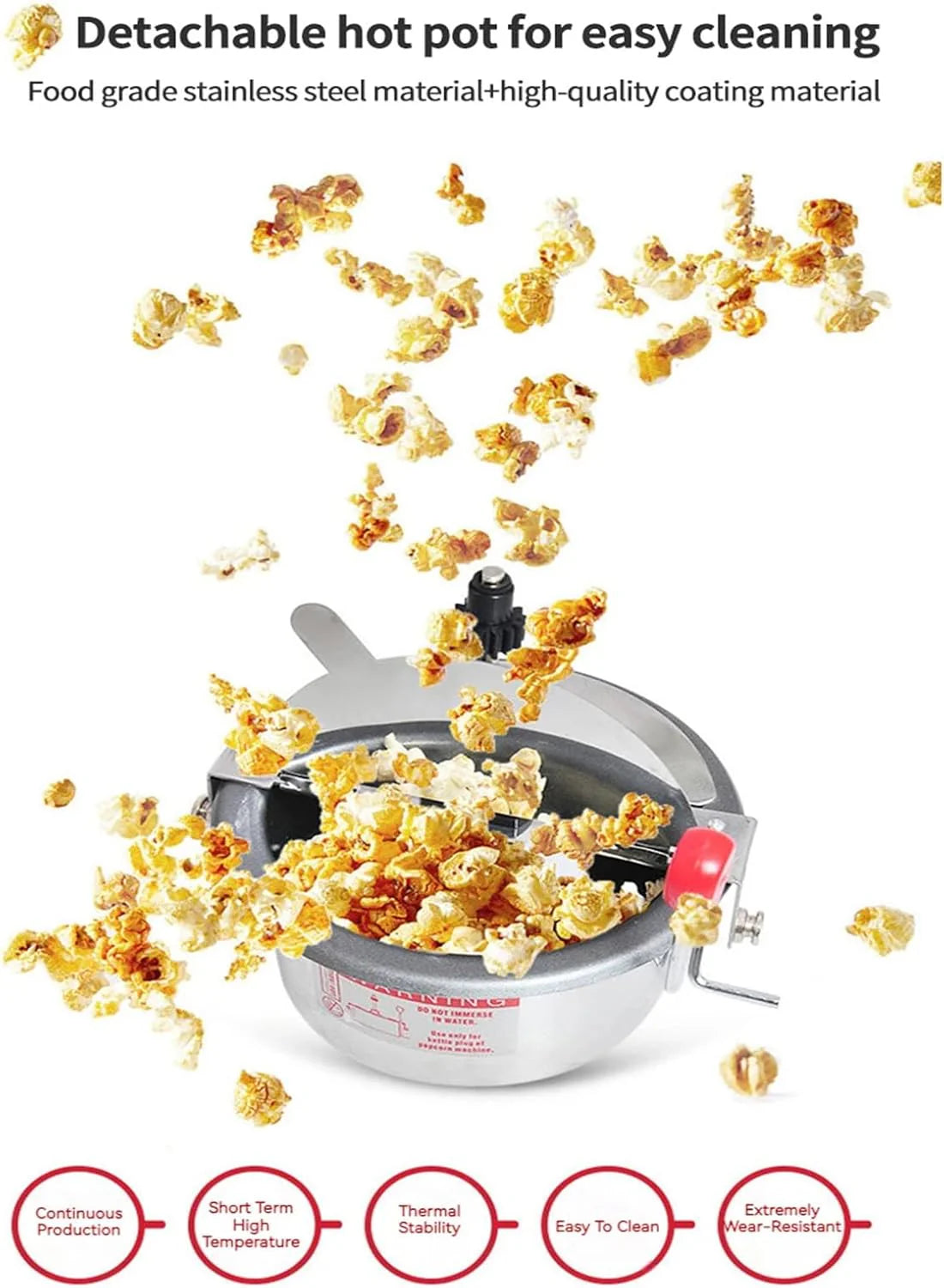 Maszyna do popcornu, komercyjna w pełni automatyczna maszyna do popcornu, elektryczna maszynka do popcornu o dużej pojemności, domowa maszyna do popcornu na gorące powietrze,B