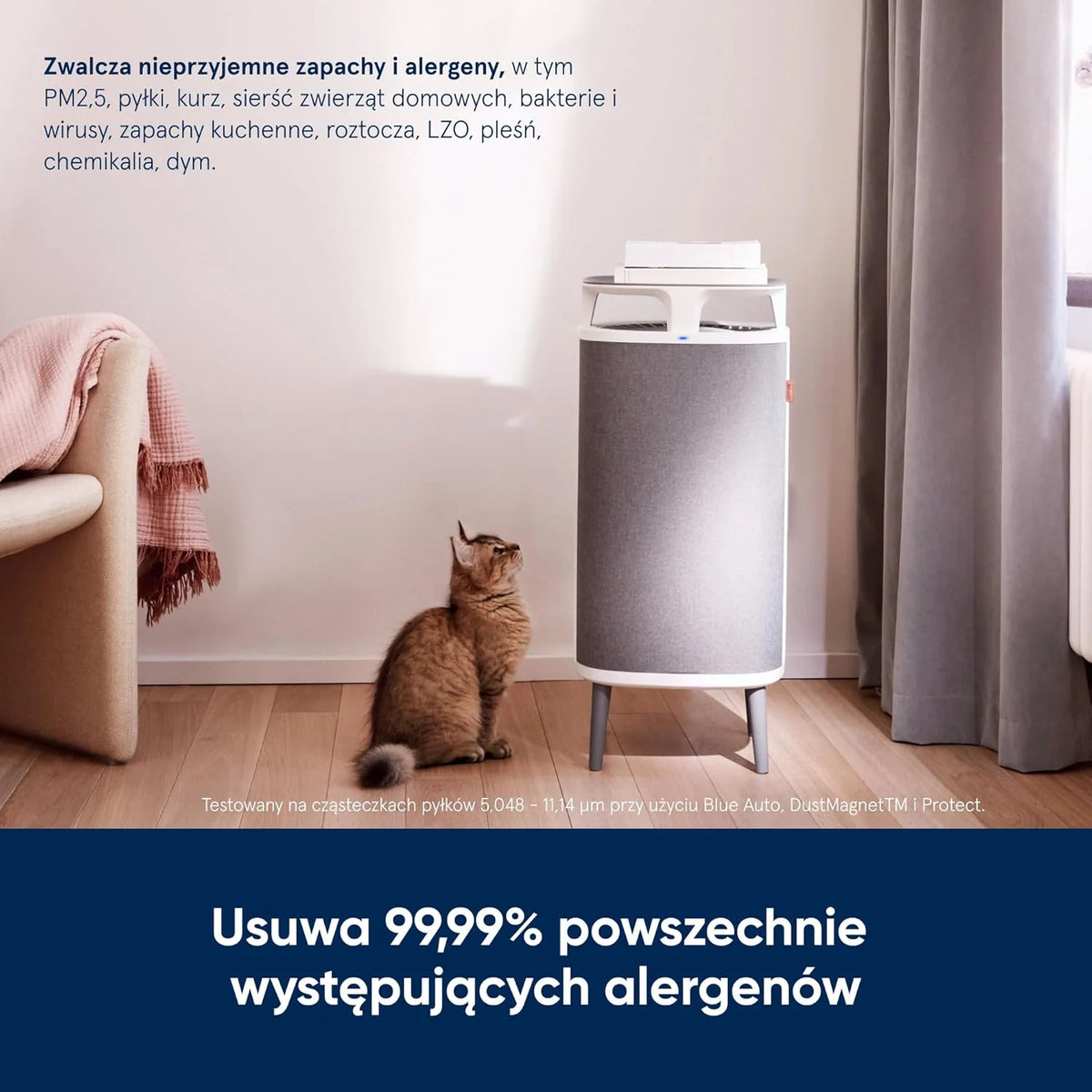 BLUEAIR DustMagnet 5210i Oczyszczacz Powietrza do Domu, Cichy i Skuteczny do Pomieszczeń 48m², Usuwa Bakterie, Alergeny, Sierść Zwierząt i Dym, Biały