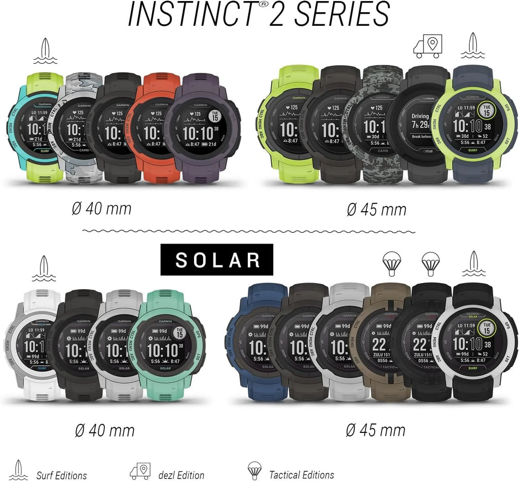 Garmin Instinct 2S SOLAR Smartwatch GPS, Grafitowy, M