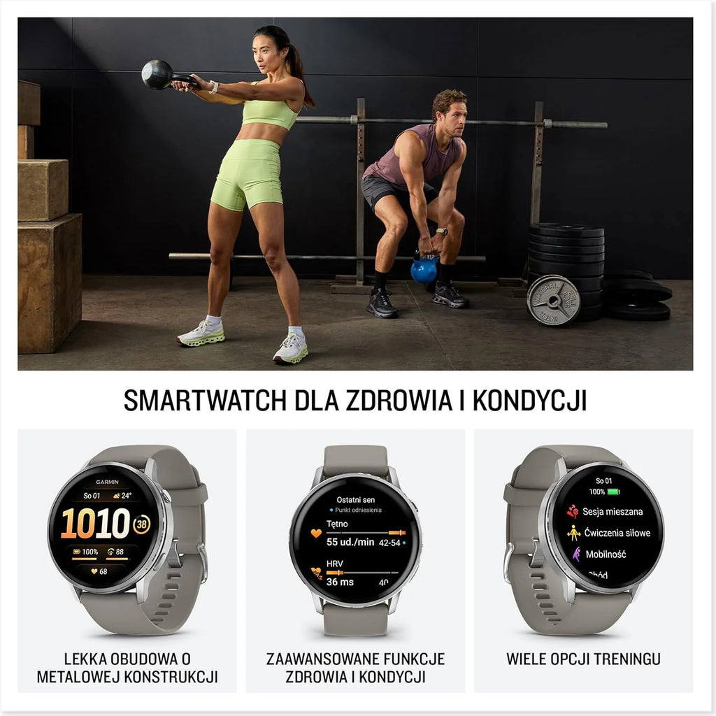 Garmin Venu 4 Premium Smartwatch GPS 41mm, AMOLED, Latarka LED, Slate Black/Black