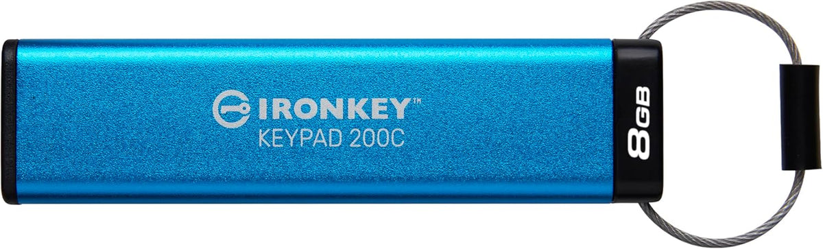 Kingston Klawiatura IronKey 200 typu A szyfrowana sprzętowo pamięć flash USB FIPS 140-3 poziom 3 (w toku) z 256-bitowym szyfrowaniem sprzętowym XTS-AES - IKKP200/512GB