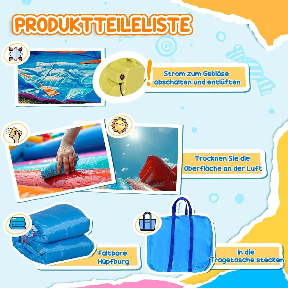 Outsunny Dmuchany zamek, park wodny, nadmuchiwany zamek z dmuchawą, centrum zabaw wodnych, w zestawie zjeżdżalnia wodna, trampolina, ścianka wspinaczkowa, dla dzieci od 3 lat, do użytku wewnątrz i na
