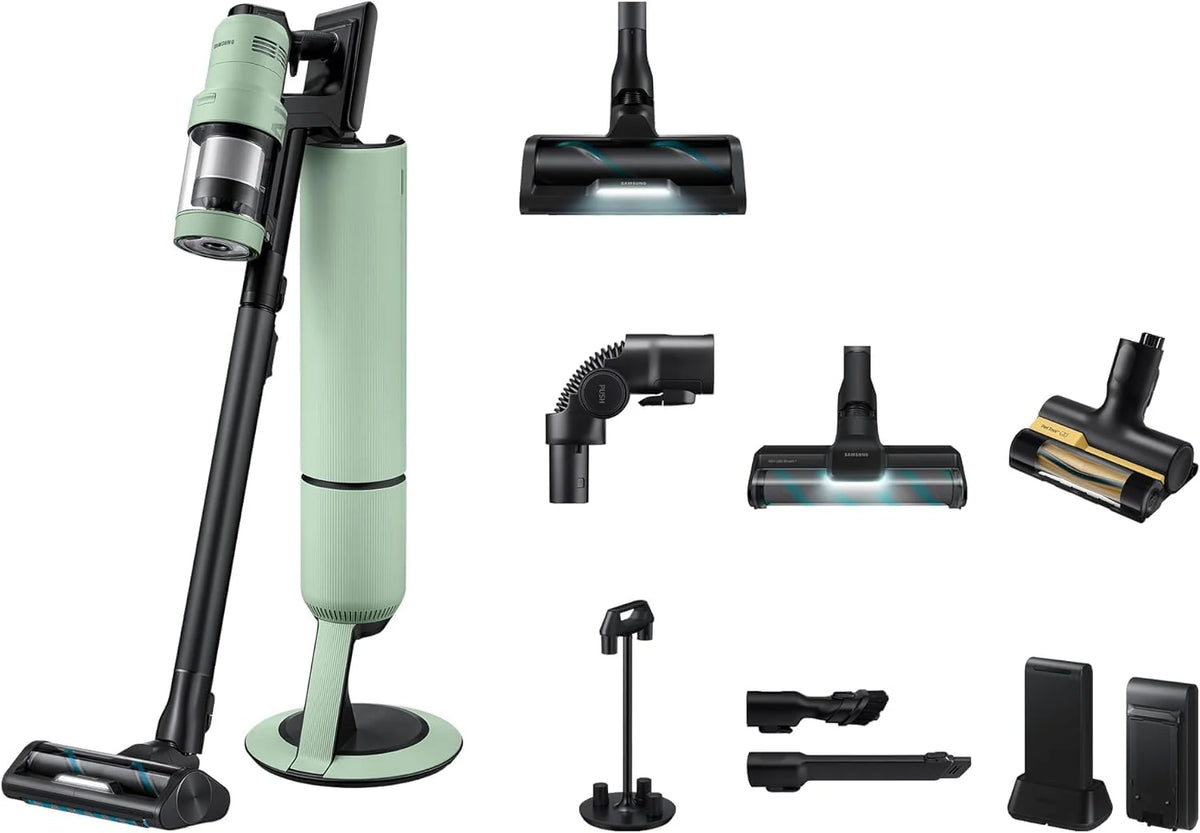 Samsung VS90F40EEM/WD Bespoke AI Jet Ultra akumulator + CompleteClean, akumulatorowy odkurzacz ręczny z akcesoriami, 400 W, 2 akumulatory, stacja All-In-One, Active Dual & Slim LED+ szczotka, Pet Tool