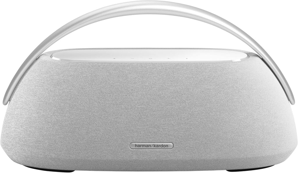 Harman Kardon Go+ Play 3 Bezprzewodowy Głośnik Bluetooth z Mikrofonem, USB, Wbudowanym Akumulatorem, 8h Odtwarzania i Dźwiękiem Stereo, Szary