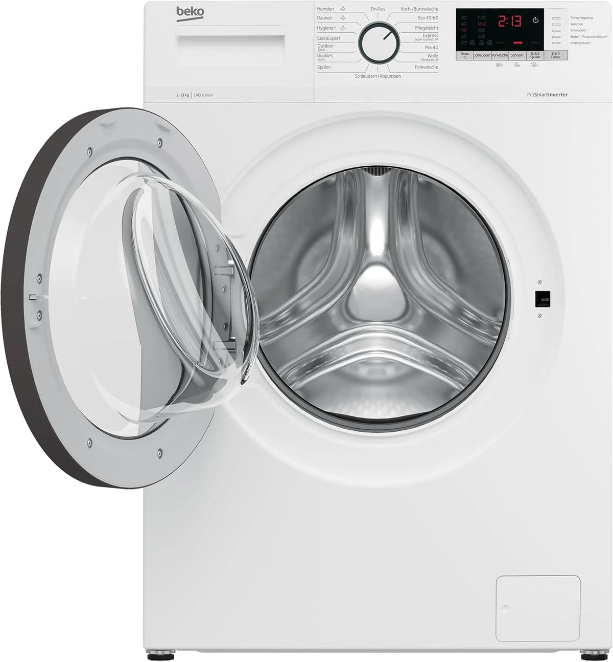 Beko WLM81434NPSA pralka wolnostojąca, w pełni automatyczna, 8 kg, SteamCure, funkcja uzupełniania AddXtra, wybór wirowania 1400 obr./min, higiena + nadaje się dla alergików, biała