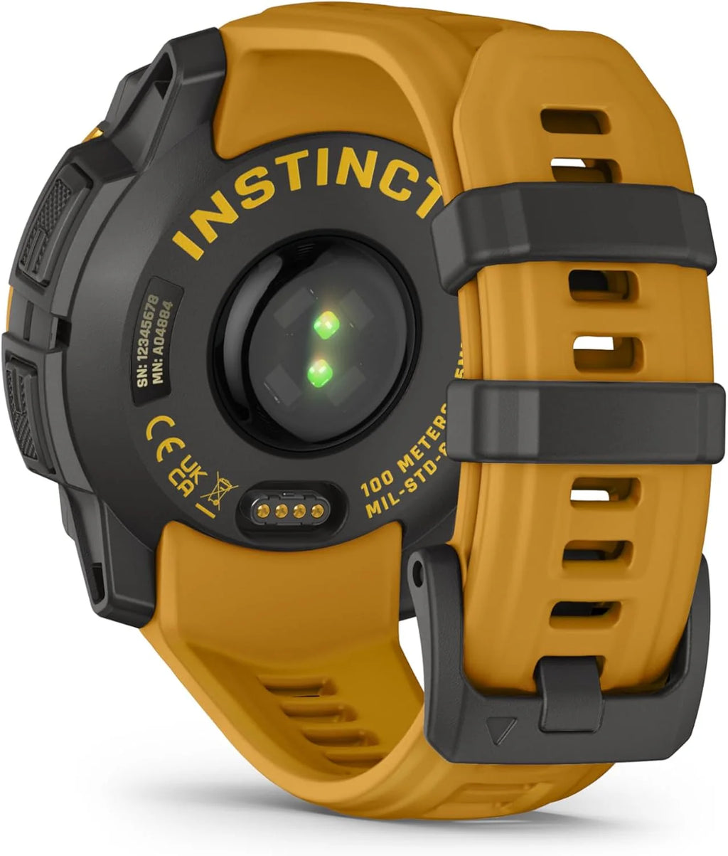 Garmin Instinct 3 SOLAR Wytrzymały Smartwatch GPS, 45 mm, Wbudowane Aplikacje Sportowe i Zdrowotne, Latarka LED, 10ATM, Sunburst