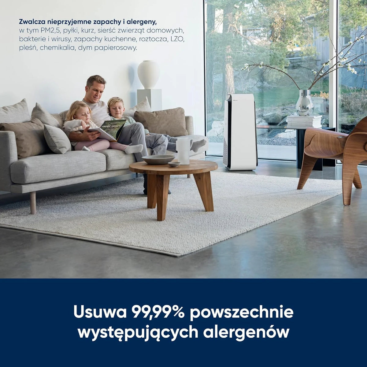BLUEAIR HealthProtect 7470i - Cichy Oczyszczacz Powietrza HEPA dla Powierzchni do 91m², Skuteczny Przeciw Bakteriom, Alergenom, Wirusom i Dymowi, Biały