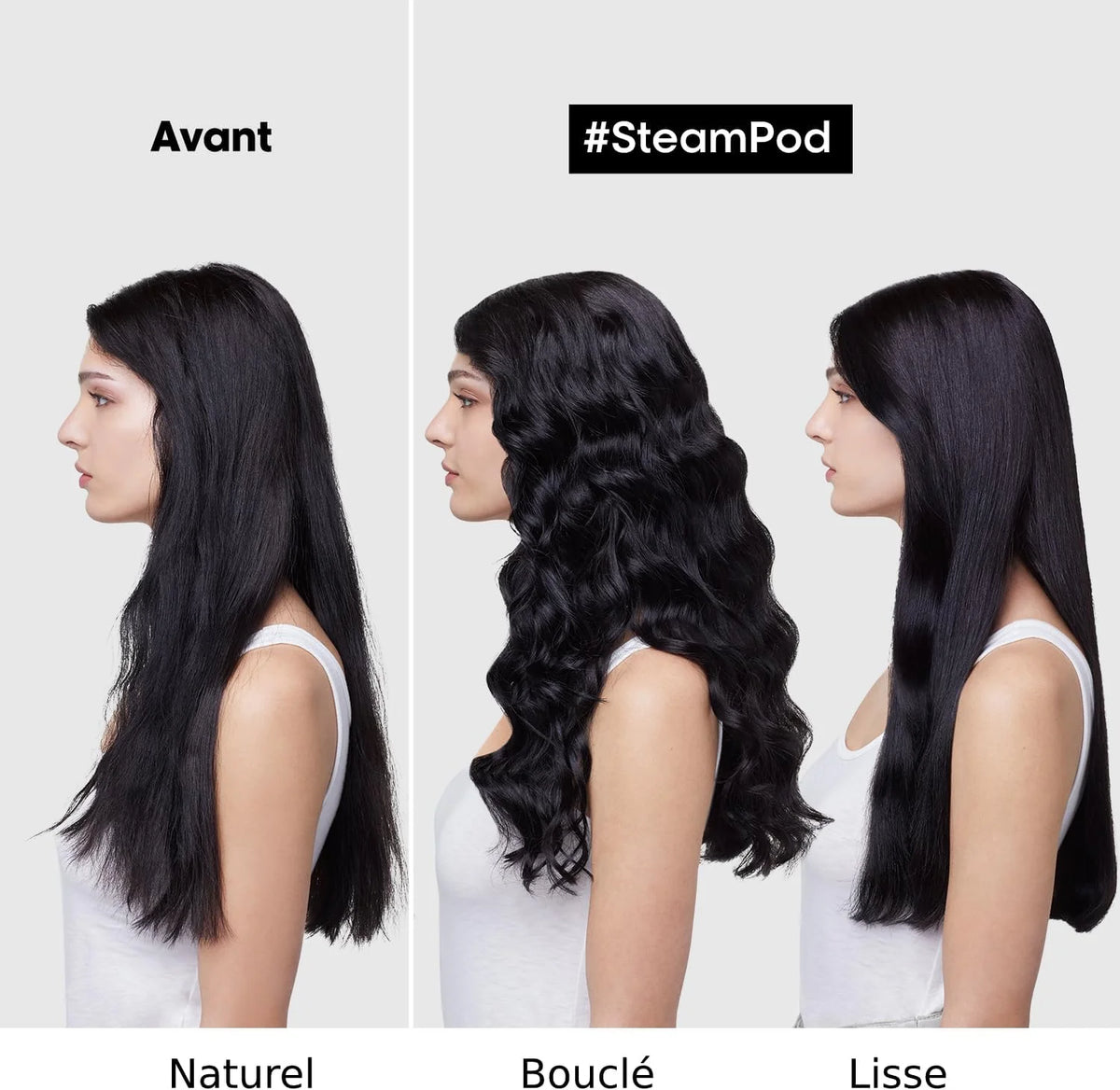 Steampod 4, Profesjonalna prostownica do włosów, opatentowana technologia parowa, wszystkie rodzaje włosów, zestaw 3 grzebieni w zestawie, L'Oréal Professional