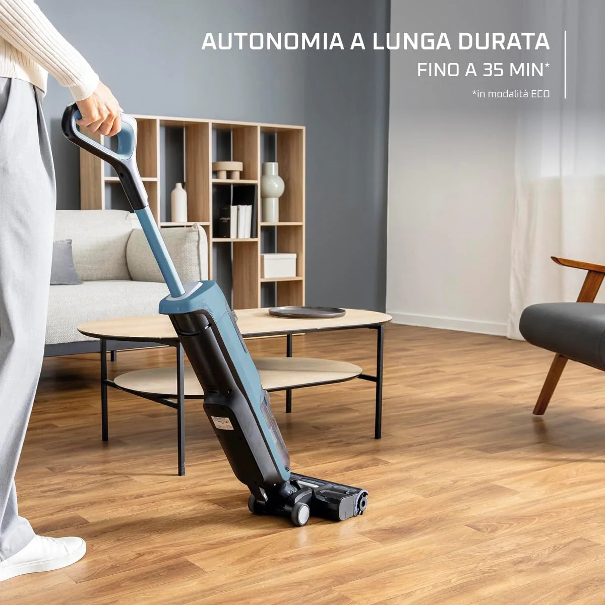 Rowenta X-Clean 10, bezprzewodowy elektryczny mop z technologią mop na mokro i suchy, samoczyszczący i automatyczny, technologia Dual Edge, duży zasięg i wyświetlacz LED, w zestawie dodatkowy filtr