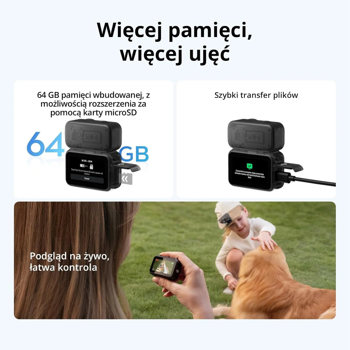 DJI Osmo 360 Essential Combo, kamera 360 z 1-calowym obrazowaniem 360°, natywne wideo 8K 360°, zestaw z niewidocznym selfie stickiem 1,2 m, wydłużony czas pracy z 2 akumulatorami