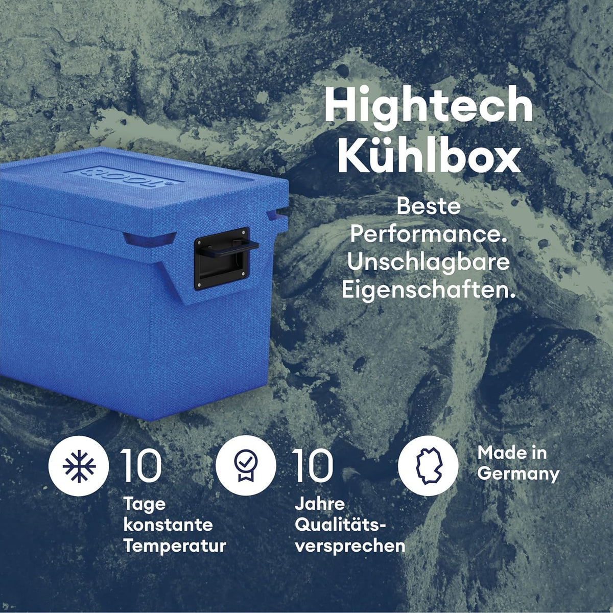 QOOL Lodówka podróżna 43 l, Made in Germany, zaawansowana technologia, bez prądu, samodzielna do 10 dni, do chłodzenia lub zamrażania