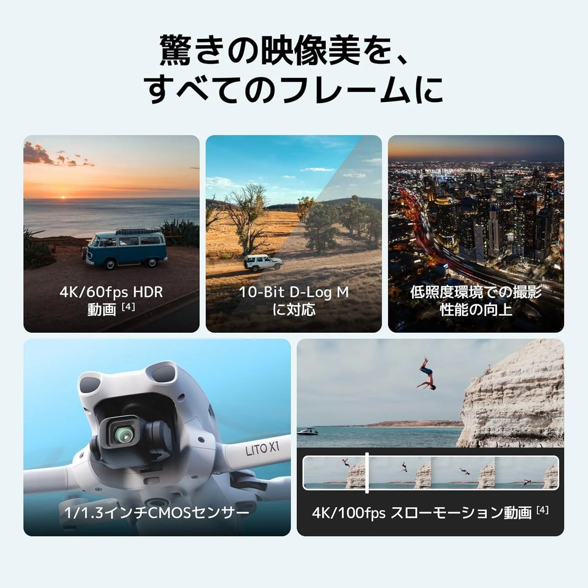 DJI Lito X1 Fly More Combo z kamerą DJI RC 2, dron 4K dla początkujących, wykrywanie przeszkód, ActiveTrack, czujnik 1/1,3 cala, lekki dla dorosłych, transmisja wideo 15 km, 3 baterie, C0