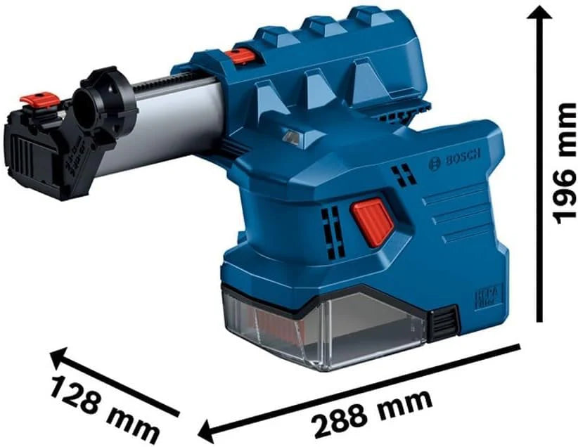 Bosch Professional system 18V: akumulatorowy młot udarowo-obrotowy GBH 18V-22 (SDS plus, idealny do wiercenia otworów o średn. 6–10 mm, GDE 18V-12, walizka L-BOXX)