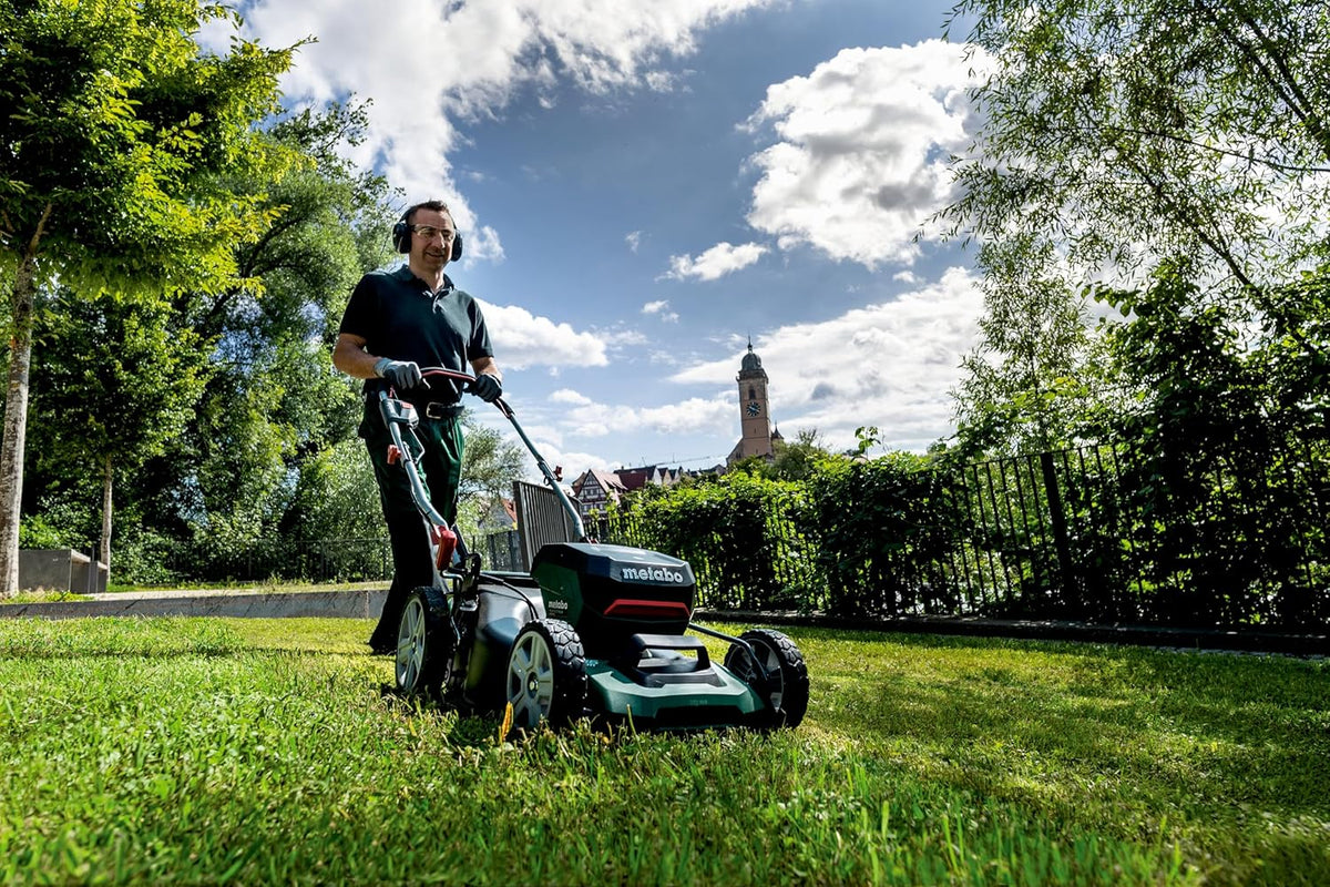 Metabo kosiarka akumulatorowa RM 36-18 LTX BL 46 – 601606850 – 18 V – Kosiarka z funkcją mulczowania – Do ogrodów o powierzchni do 800 m² – Bez akumulatora i ładowarki