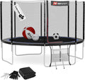 Hop-Sport Trampolina ogrodowa – Komplet trampoliny z podwójnymi nogami w kształcie litery U, zewntrzną siatką, matą do skakania, drabinką ora dodatkowymi akcesoriami, Ø 244/305/366/427/488 cm