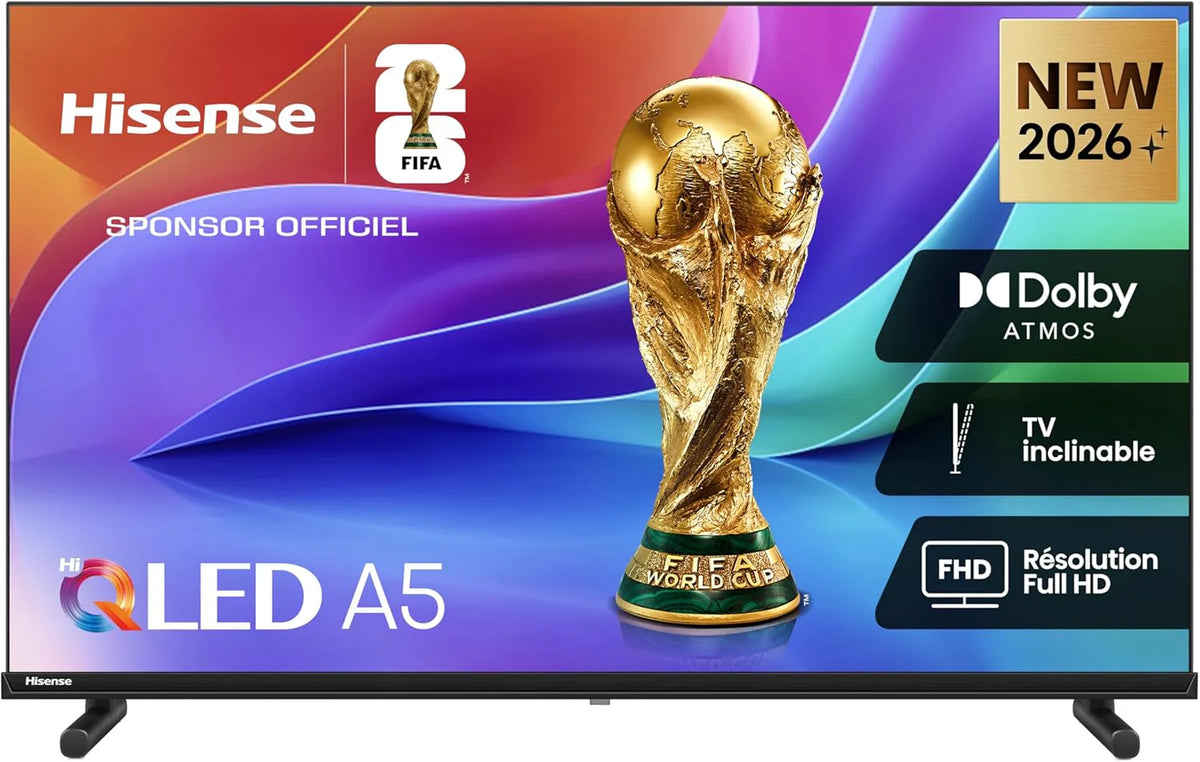 Hisense 40A5S - 40 (102 cm) telewizor LED Full HD, Smart TV VIDAA U7.6, port USB-C (mobilny do telewizora), Dolby Audio i DTS HD, Bluetooth, WiFi, czarny
