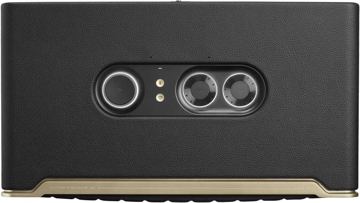 JBL Authentics 300, Głośnik Bezprzewodowy, 8h Odtwarzania, z Wbudowanym Wi-Fi, Bluetooth, Dźwiękiem Stereo i Mocnym Basem, Kompatybilny z Alexa i Google Home, w Stylu Retro