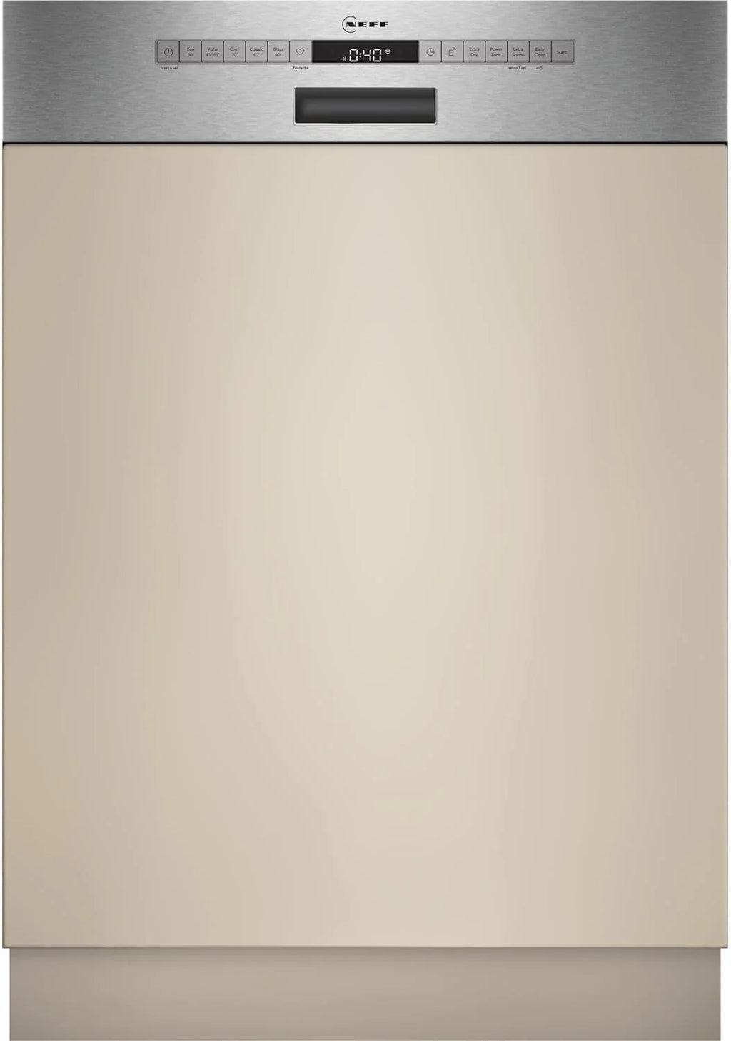 Neff S145EAS16E, N 50, inteligentna zmywarka do naczyń, częściowo zintegrowana 60 cm, zmywarka, wyprodukowano w Niemczech, kosz na sztućce, bardzo cichy, otwarty, intensywne czyszczenie w temperaturze