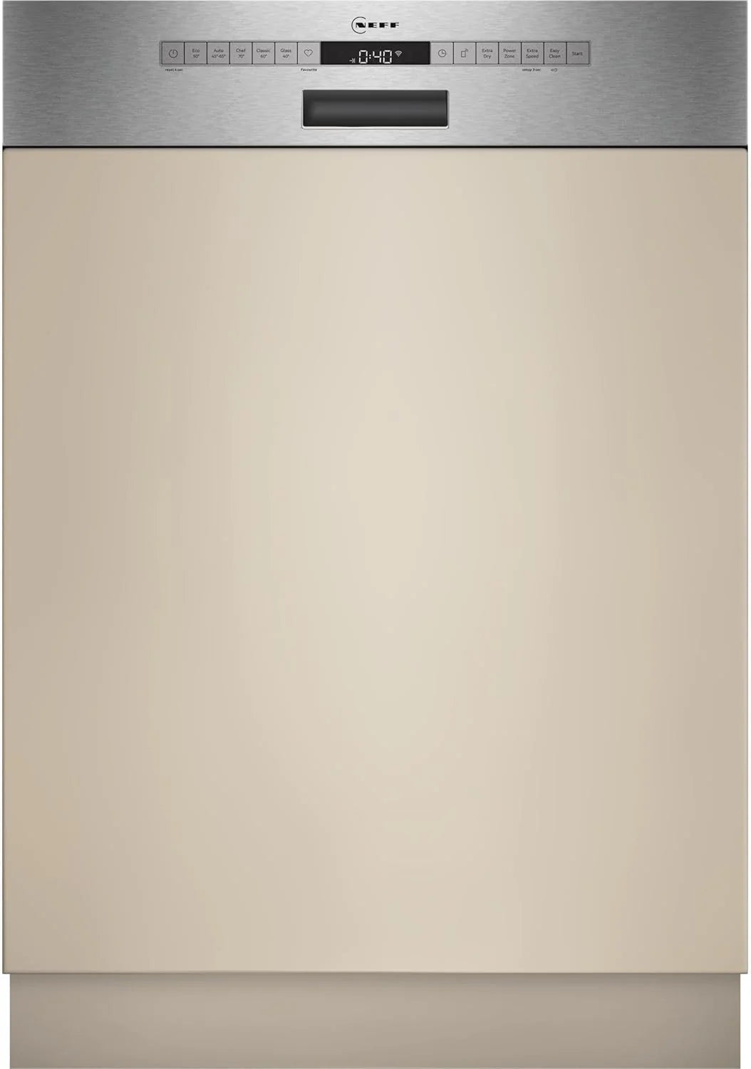 Neff S145EAS16E, N 50, inteligentna zmywarka do naczyń, częściowo zintegrowana 60 cm, zmywarka, wyprodukowano w Niemczech, kosz na sztućce, bardzo cichy, otwarty, intensywne czyszczenie w temperaturze