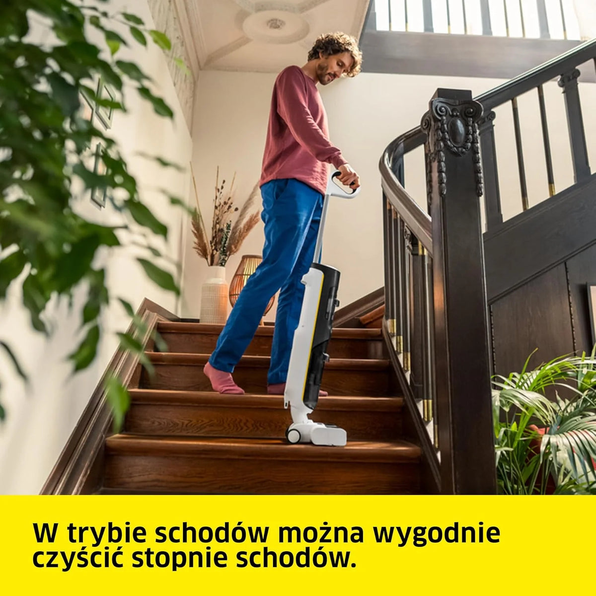 Kärcher bezprzewodowy mop odkurzający FCV 4 Dry Extra, 4 tryby czyszczenia, bateria: ok. 45 min, powierzchnia użytkowa na jedno ładowanie: ok. 200 m², stacja czyszcząca, ładująca i susząca