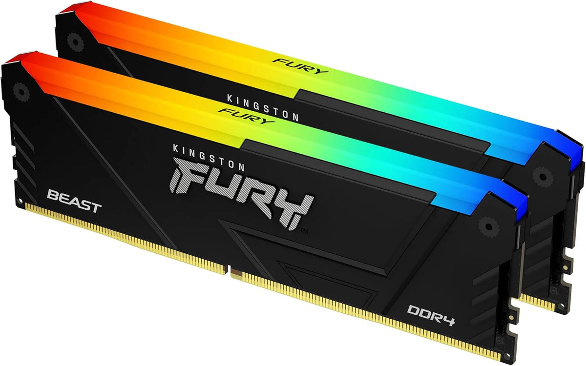 Kingston FURY Beast 32 GB 3200 MT/s DDR4 CL16 Desktop Memory Pojedynczy moduł | Intel XMP | AMD Ryzen | Plug n Play | Synchronizacja podczerwieni RGB | KF432C16BB2A/32