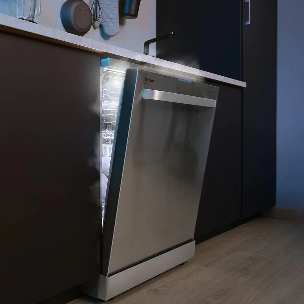 Cecotec Zmywarka Wolnostojący 60 cm Bolero Aguazero 6800 Stainless Steel. Niskie zużycie, 14 sztućców, 8 programów, Antybakteryjny filtr ABT, System ION, tryb ECO, Inox