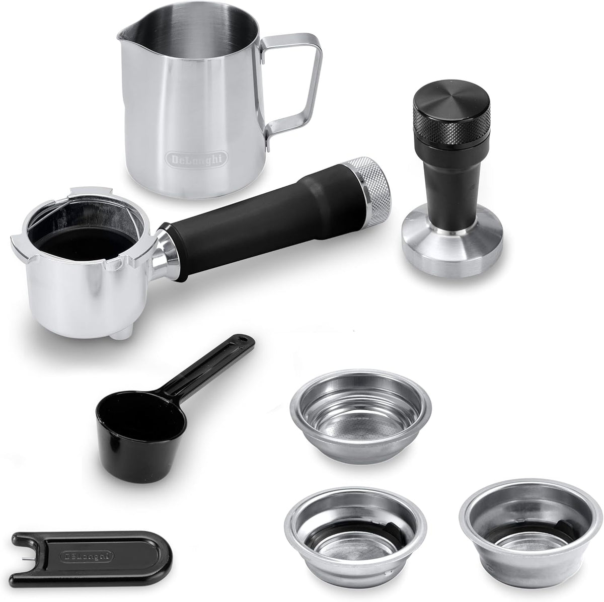 De'Longhi Dedica – Ekspres do kawy ze stali nierdzewnej z pompką do kawy mielonej lub na kapsułki, espresso i cappuccino, zbiornik 1,3 litra, system zapobiegający kapaniu, model EC685.M, kolor metaliczny