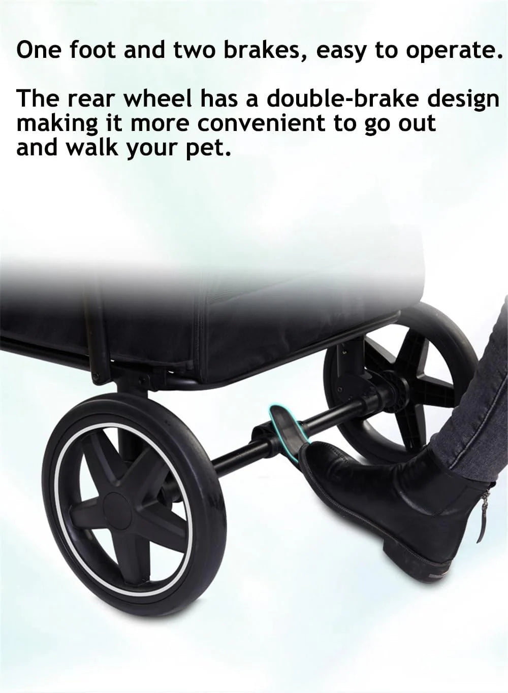 Składane Nosidełko Wózek Spacerowy Luksusowe Wózki Spacerowe Dla Dużych Psów Duży Wózek Dla Psa Premium Pet Pushchair 4-kołowy Wózek Dla Kota, Psa I Nie Tylko (Color : A)
