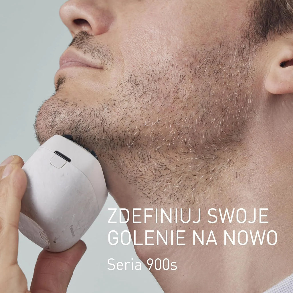 Panasonic ES-PV6B-W803 Series 900s Golarka, Golenie na Mokro i Sucho, 5-Ostrzowa Golarka Elektryczna Dla Mężczyzn, Inteligentny Czujnik Zarostu, USB-C, Etui, Biały Marmur NAGORI®