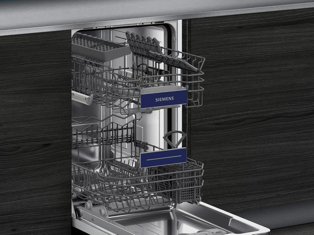 Siemens SR53HS74KE, iQ300, inteligentna, częściowo zintegrowana zmywarka, 45 cm, program Eco 50°C, varioSpeed Plus, kosz górny z regulacją wysokości, rackmatik, zabezpieczenie przed dziećmi