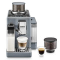 De'Longhi Rivelia EXAM440.55.G, superautomatyczny ekspres do kawy z LatteCrema Hot, automatyczny spieniacz do mleka, kompaktowy rozmiar, 16 przepisów, kolorowy ekran dotykowy, szary