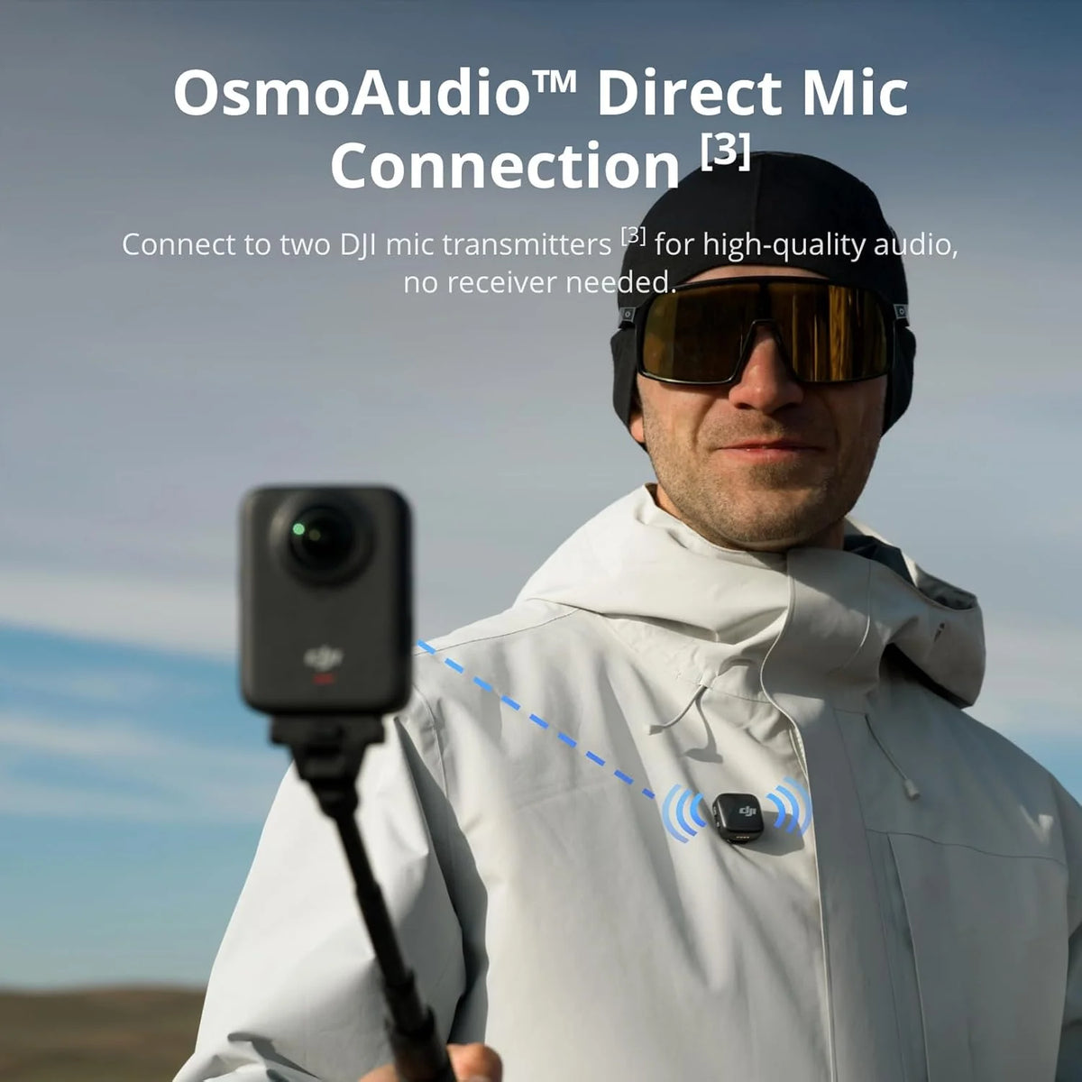 DJI Osmo 360 Adventure Combo, kamera 360 z 1-calowym obrazowaniem 360°, wydłużony czas pracy z 3 akumulatorami, natywne wideo 8K 360°, kamera sportowa do tworzenia vlogów
