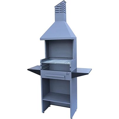 Flores Cortes - Grill ogrodowy na drewno i węgiel drzewny z okapem 800 mm. 3 wysokości