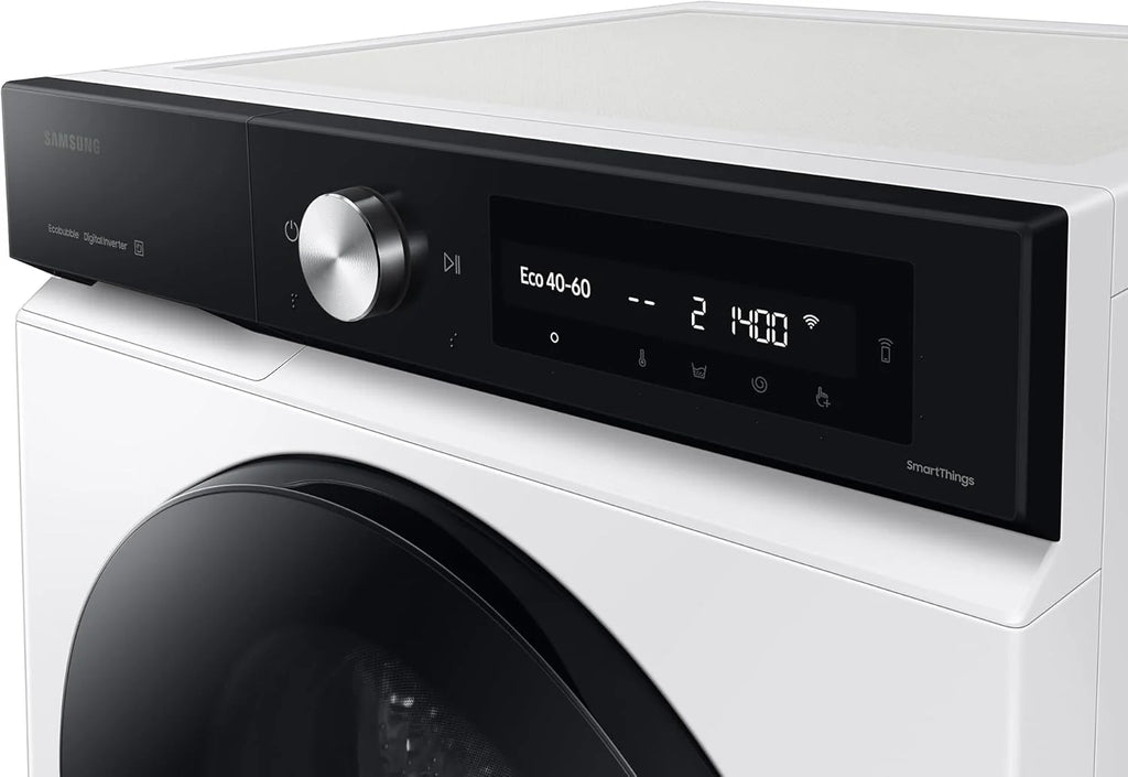 Samsung WW90DB7U94GEU3 - Pralka AI EcoBubble, 9 kg, A-20% z Super Speed 39, Samodawka, Para, Kolor Biały