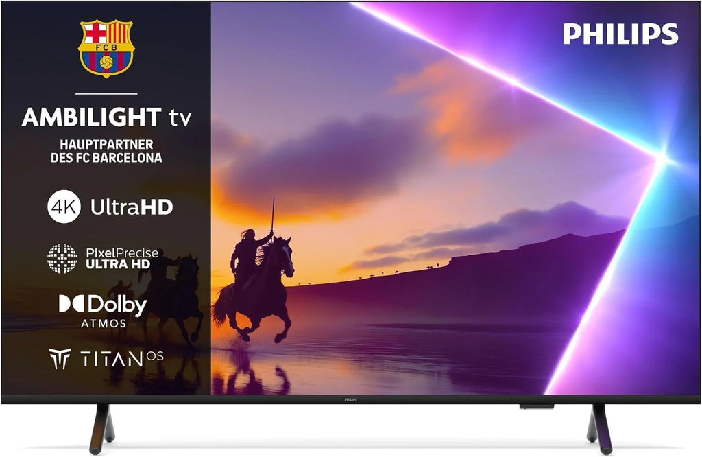 Philips Ambilight 43PUS8500 4K LED Smart TV - 43-calowy ekran z platformą Pixel Precise Ultra HD, Titan OS i dźwięk Dolby Atmos, kompatybilny z Alexa i Google Voice Assistant