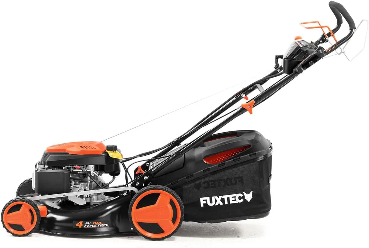 Kosiarka spalinowa FUXTEC 4w1 FX-RM5196eSPRO, 6 KM / 4,4 kW, szer. koszenia 51 cm, naped tylny regulowany, 4-suwowa, 25–75 mm, kosz 60 l i funkcja mulczowania