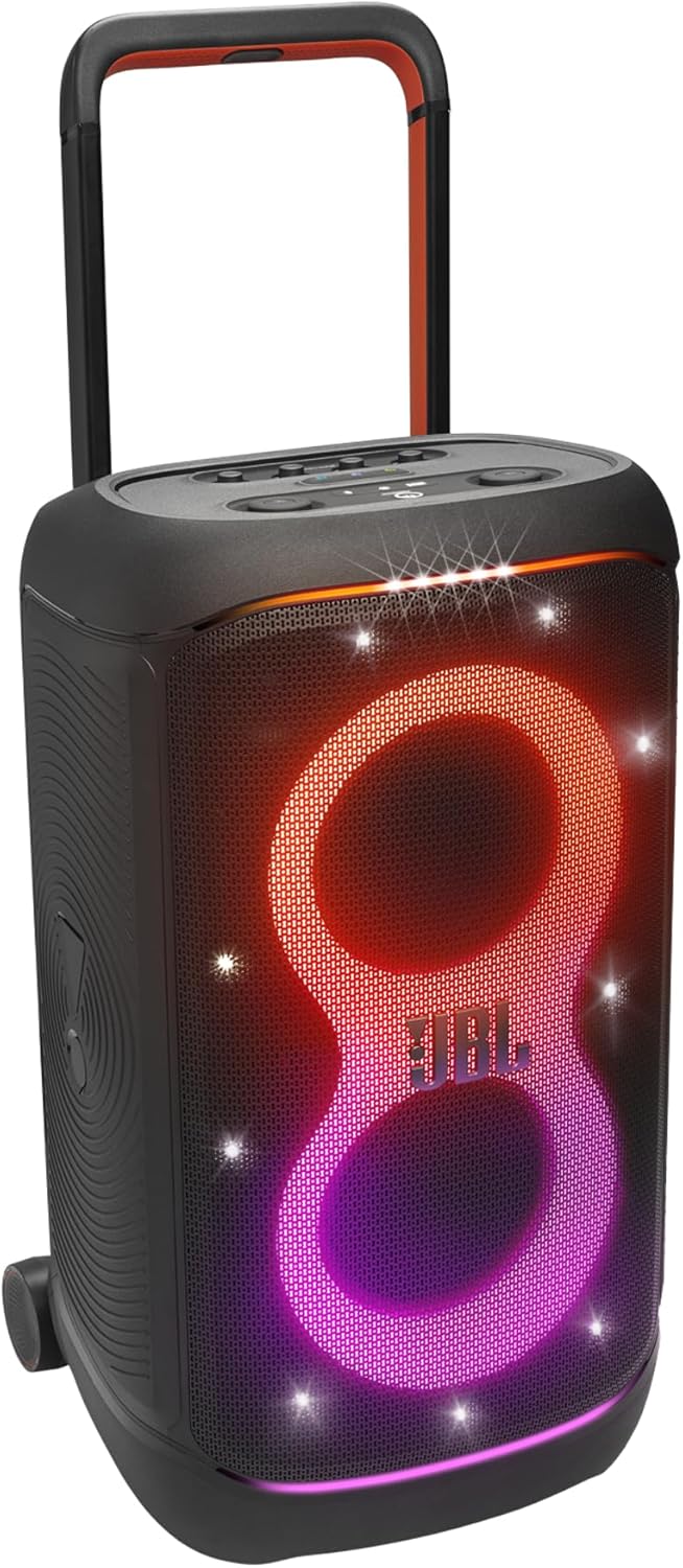 JBL Partybox 520 bezprzewodowy głośnik imprezowy Bluetooth, przenośny, czas odtwarzania 15 H, dynamiczny pokaz świetlny, IPX4, AI Sound Boost, wejście mikrofonowe, czarny