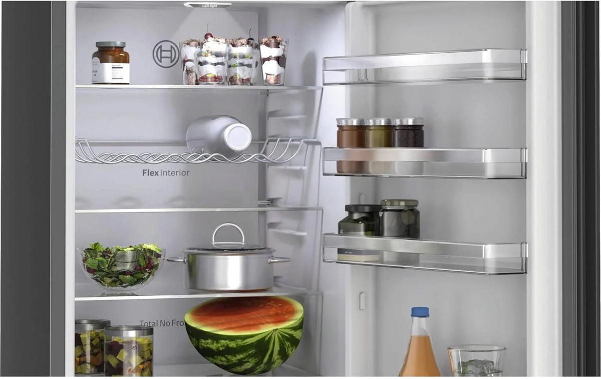 Bosch KGN39OCAF, seria 4, lodówko-zamrażarka, wolnostojąca, 203 x 60 cm, chłodzenie 260 l + zamrażanie 103 l, Green Collection, Total NoFrost, VitaFresh XXL, Perfect Fit, oświetlenie LED, antracyt