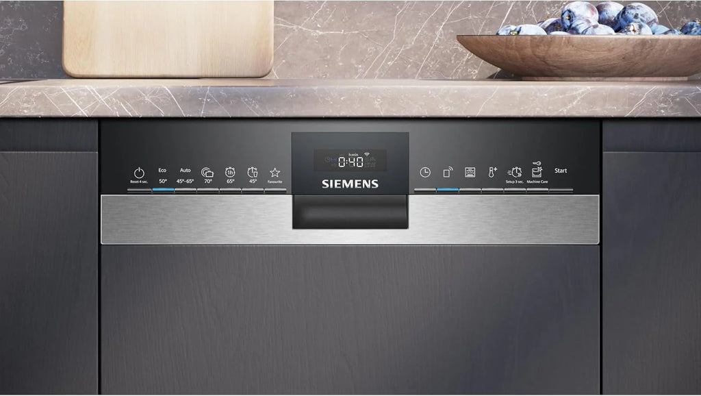 Siemens SR53HS74KE, iQ300, inteligentna, częściowo zintegrowana zmywarka, 45 cm, program Eco 50°C, varioSpeed Plus, kosz górny z regulacją wysokości, rackmatik, zabezpieczenie przed dziećmi