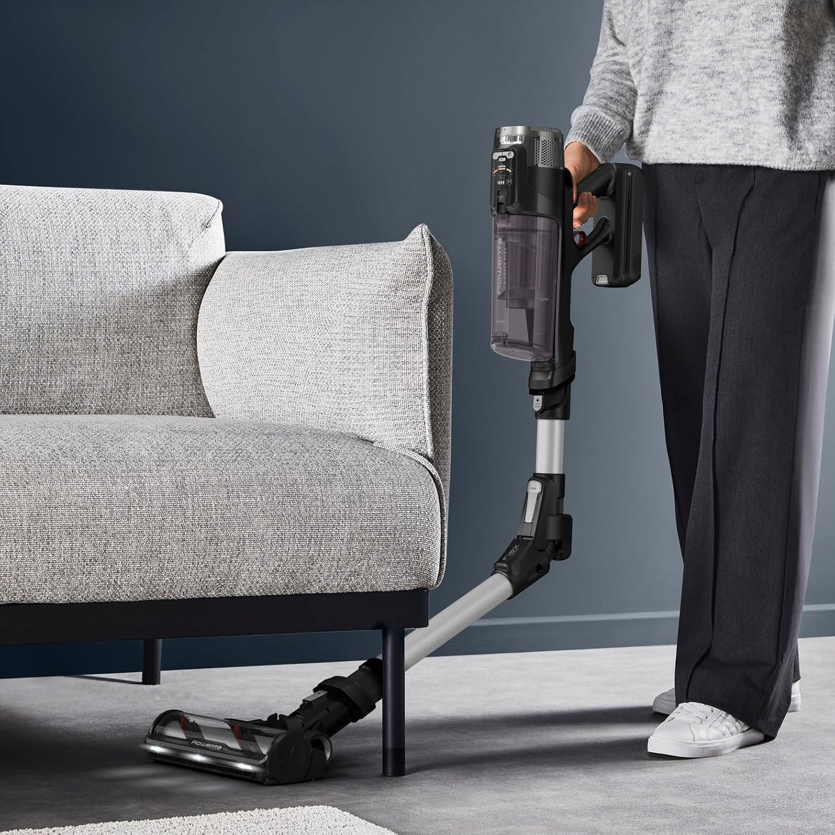 Rowenta X-Force Flex 13.60, bezprzewodowy odkurzacz akumulatorowy, model dla alergików, głęboka siła czyszczenia, przegub elastyczny, 150 W, czas pracy do 60 minut, wyprodukowano we Francji, RH9A36WV