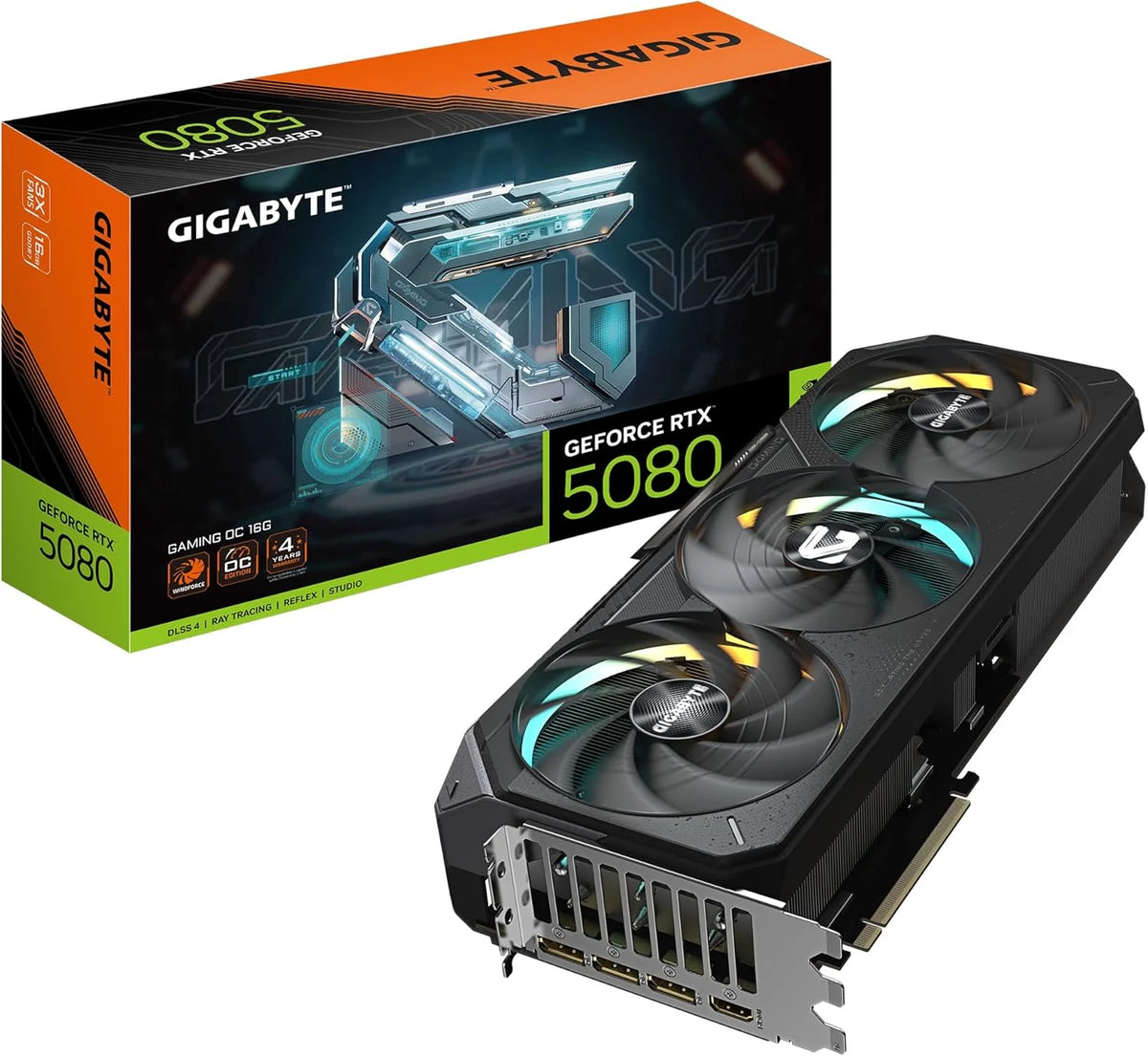 Gigabyte Karta graficzna GeForce RTX 5080 GAMING OC 16G - 16 GB GDDR7, 256bit, PCI-E 5.0, 2730MHz Core Clock, 3 x DisplayPort, 1 x HDMI, GV-N5080GAMING OC-16GD